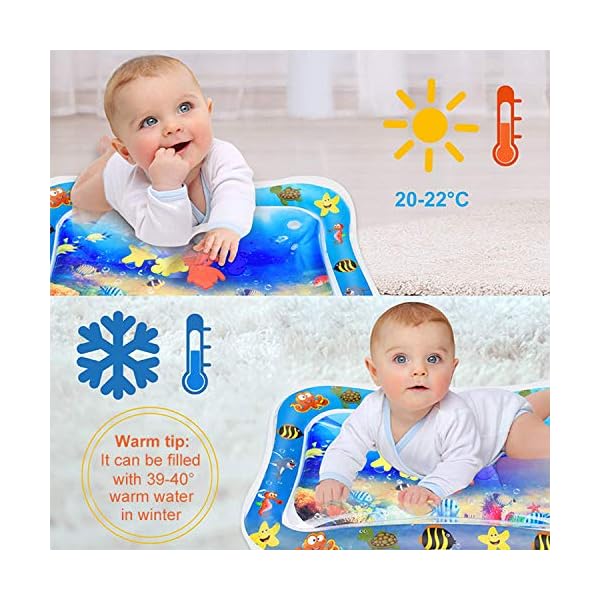 Jestilo Inflatable Tummy Time Water Mat Baby – Infant and Toddler Baby Play Mat Sensory Toys for Baby Early Development…