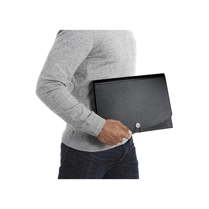 Amazon Basics Expanding Organizer File Folder, Letter Size - Black