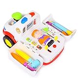 Geefia Rescue Vehicle Set with Medical Equipment Toy Ambulance Toy, Bump and Go, Light music and Medical Sound