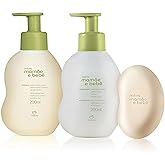 Conjunto Natura Mamãe e Bebê Tradicional - Ritual de Banho Cuidados Iniciais Shampoo + Condicionador + Sabonete
