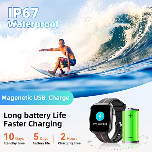 Smart Watches for Men Women Answer/Make Call,Fitness Watch with Heart Rate Blood Oxygen Sleep Monitor,Calorie Pedometer Activity Trackers,Smartwatches for Android iOS(Black)