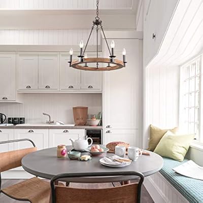 wagon wheel dining room light