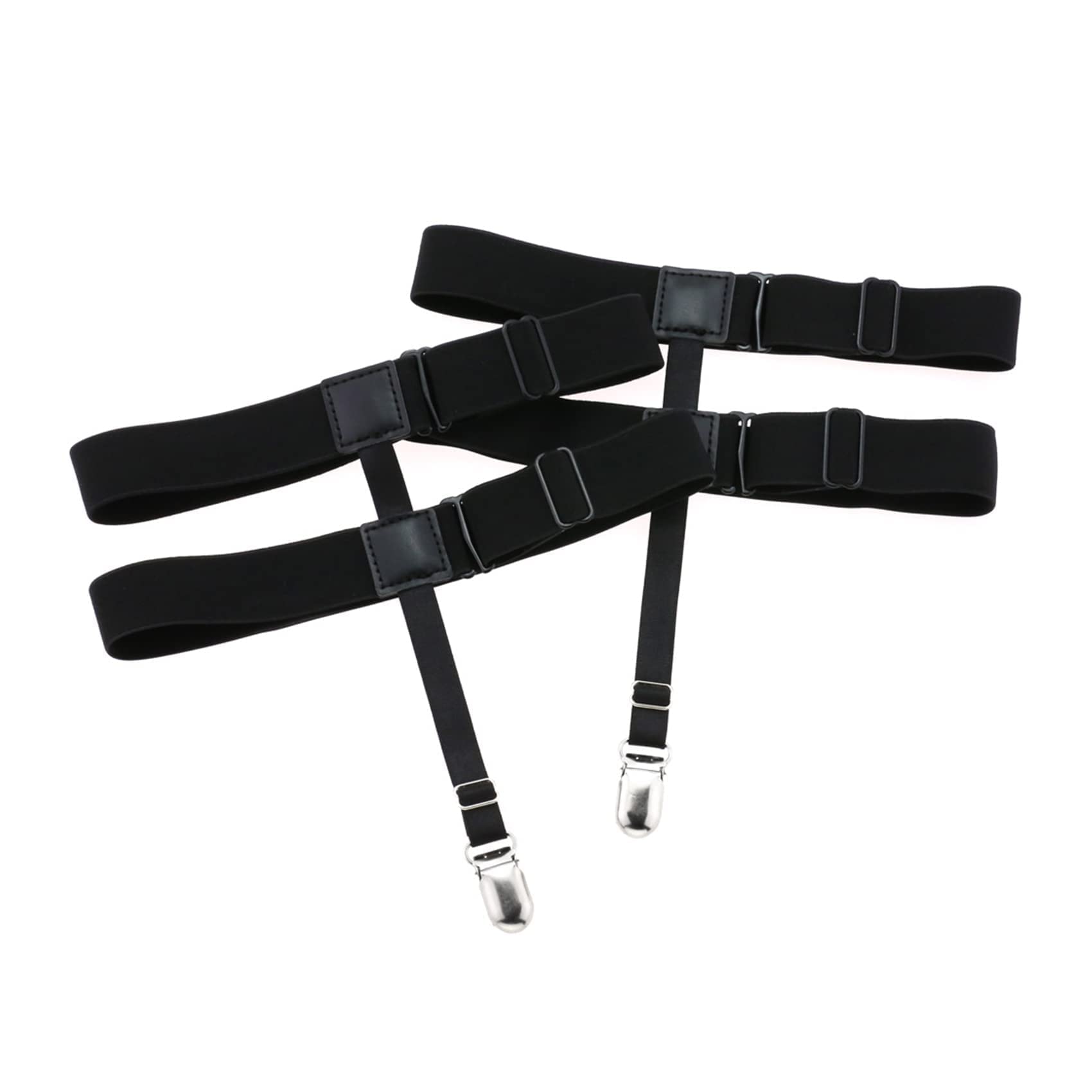 2PCs Super Adjustable Leg Garter with Anti-Slip Clips, Elastic Thigh Garters for Women