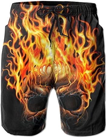 Flame Skull Cool Men's Short With Pockets