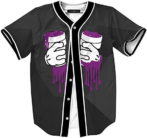 Smile Style Unisex Arc Bottom 3D Print Baseball Team Jersey Shirt