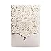Doris Home Vertical Ivory Classic Style Wedding Invitations Cards Custom with Rhinestone & Laser Cut Flower (1)