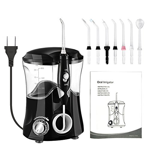 Electric Water Dental Flosser, FDA Approved Oral Irrigator Cordless for Teeth Braces Bridge Home & Travel With 600ML High Capacity 10 Pressure Setting with 7 Multifunctional Tips-Mifanstech