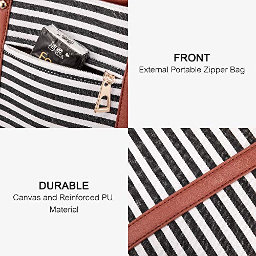 LOVEVOOK Tote Bag for Women Canvas Purse and Handbags Travel and Work Shoulder Bag Leather Top Handle Satchel