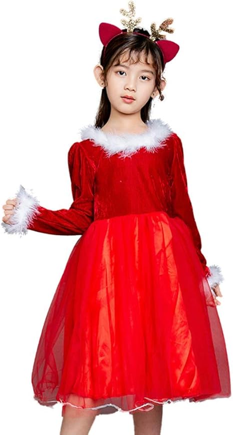 Amazon Co Jp 子供 クリスマス ベビー サンタ お嬢様ドレス サンタクロース 衣装 長袖 ガールズ ワンピース キッズ コスチューム 110 ホビー 通販