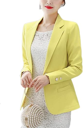 Blazer Femme Slim Fit Bureau Court Blazers Veste Amazon Fr Vetements Et Accessoires