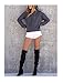 Ladies Lace Up Front Long Sleeve Shirt Sweatshirt Plain Pullover Hoodie Gray L