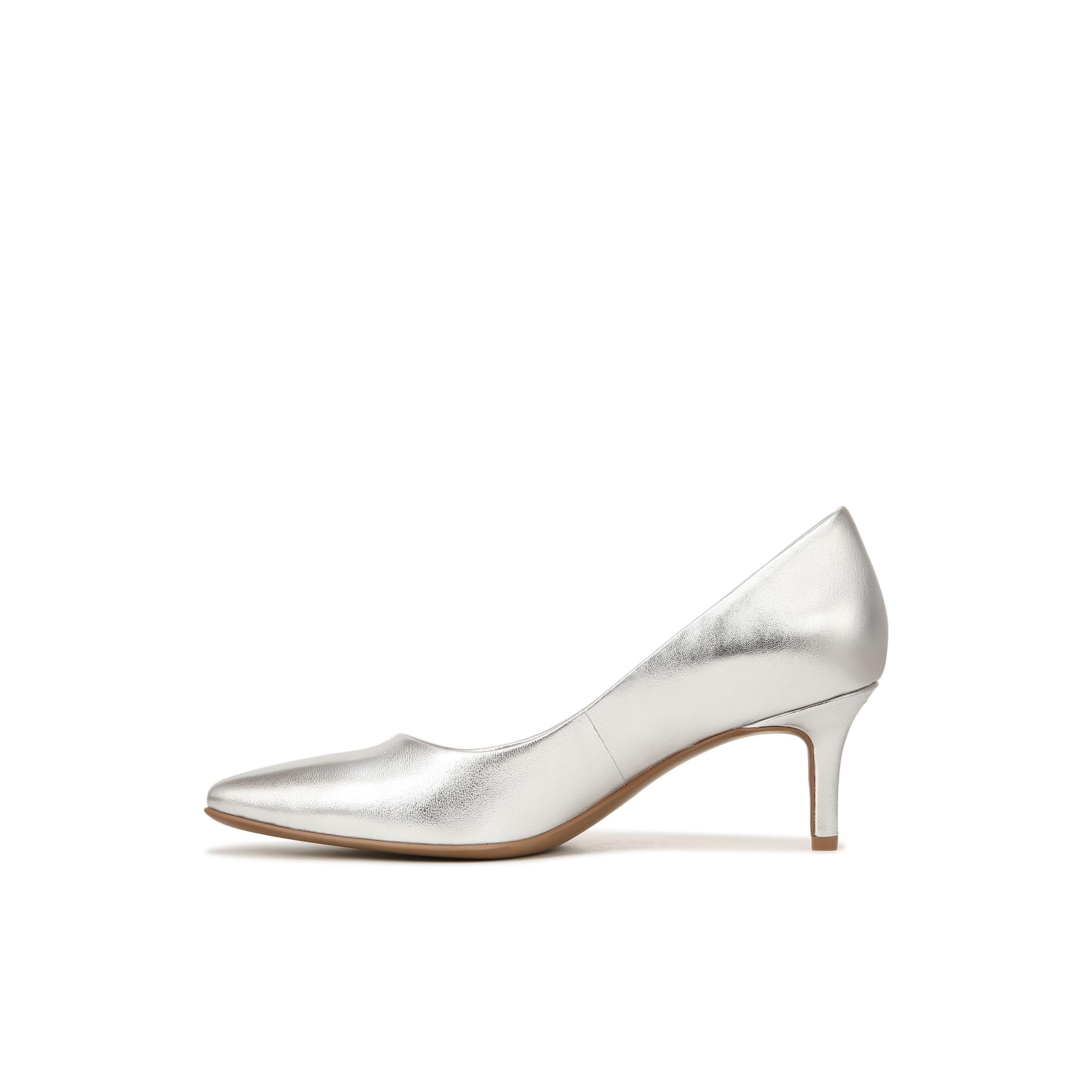Naturalizer Womens Everly Pump Silver Metallic Leather 7.5 M