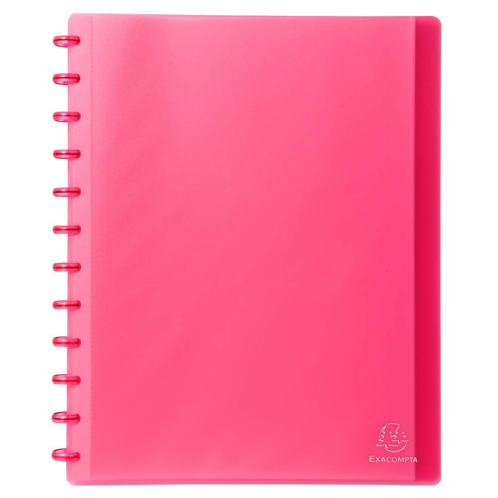 Exacompta - Ref 86355E - PP Translucent Repositionable Display Book - Suitable for A4 Documents, 30 Pockets, 60 Viewing Pages, Removable Pockets - Red