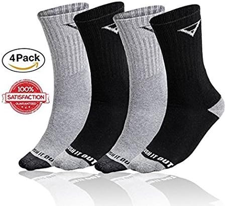 FITSHIT Athletic Hiking Socks Multi Pack (4 or 5 pair) - Mens & Women's Multi Performance Outdoor Wool Blend Sock