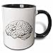 3dRose 11oz Coffee Mug Two Tone Black, Brain Ceramic Mug - Unique Brain Themed Gifts for Science Lovers - Coffee Mug for Home, Office, or Classroom - Ideal for Students, Teachers, or Professional