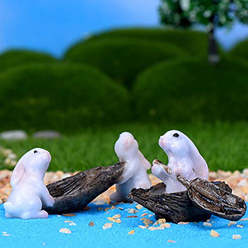 yanQxIzbiu Garden Resin Decor, Miniature Resin Rabbits Cabbage Figurine Micro Landscape Garden Decor Statue - 1#