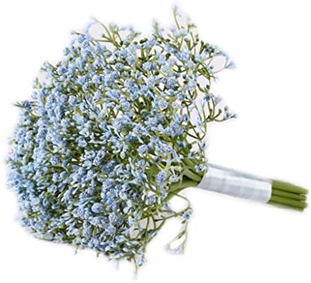 Keepart Artificial Baby Breath Gypsophila Wedding Bridal Bridesmaid Bouquet Holding Flowers with Satin Ribbon for Home Party Decoration