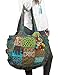 Tribe Azure Floral Embroidered Blue Shoulder Tote Bag Boho Gypsy Hippie Cotton Lightweight Roomy Spacious Colorful School Laptop Books Large Durable