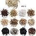 SEGO Tousled Updo Messy Bun Hair Piece Scrunchies Synthetic Wavy Bun Extensions Rubber Band Elastic Scrunchie Chignon Instant Ponytail Hairpiece for Women -Bleach Blonde