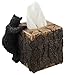 Decorative Black Bear/Pinecone Rustic Square Tissue Box Cover
