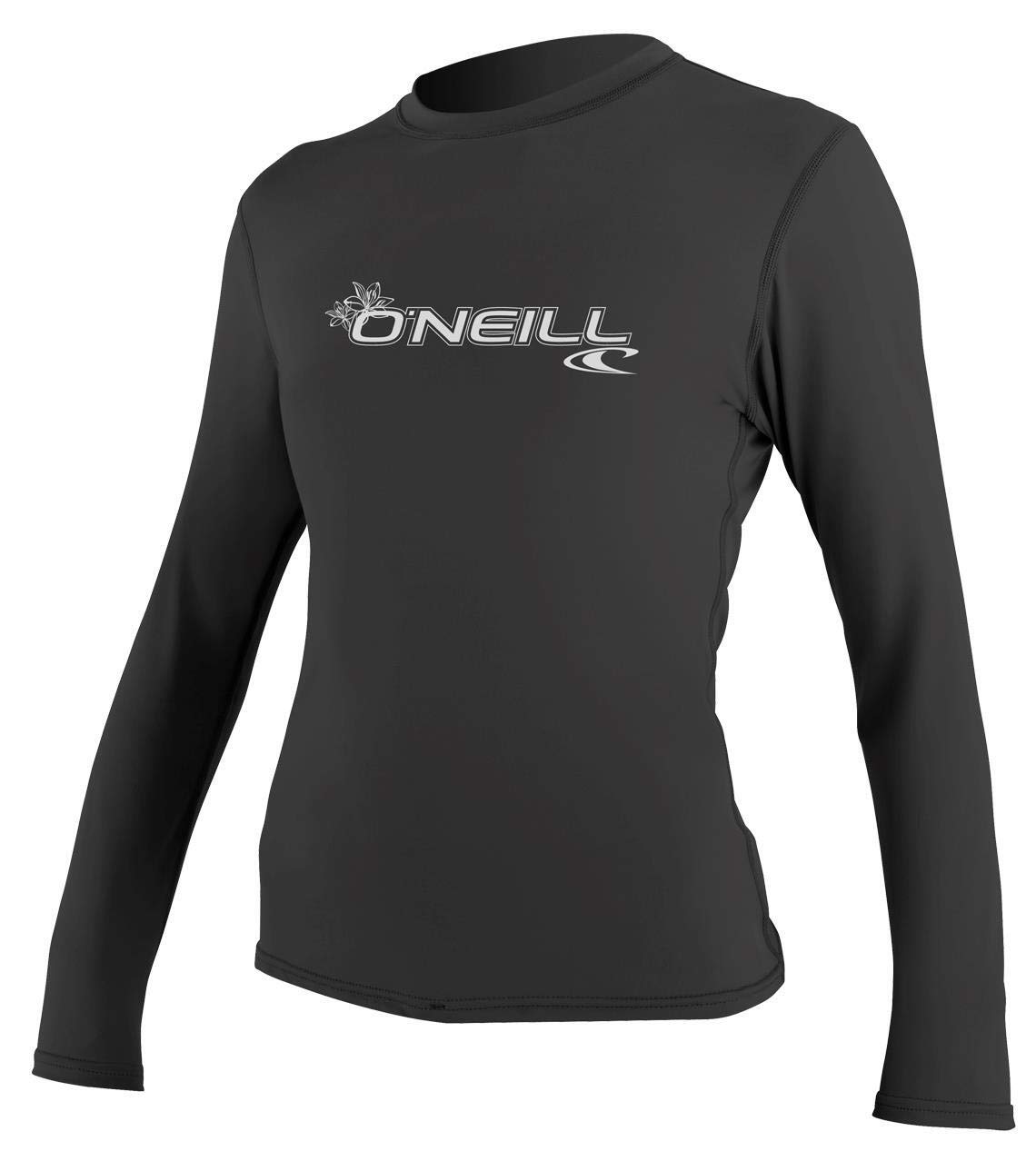 O'Neill Wetsuits Women's Basic Skins Long Sleeve Rash Vest, Black, XL UK