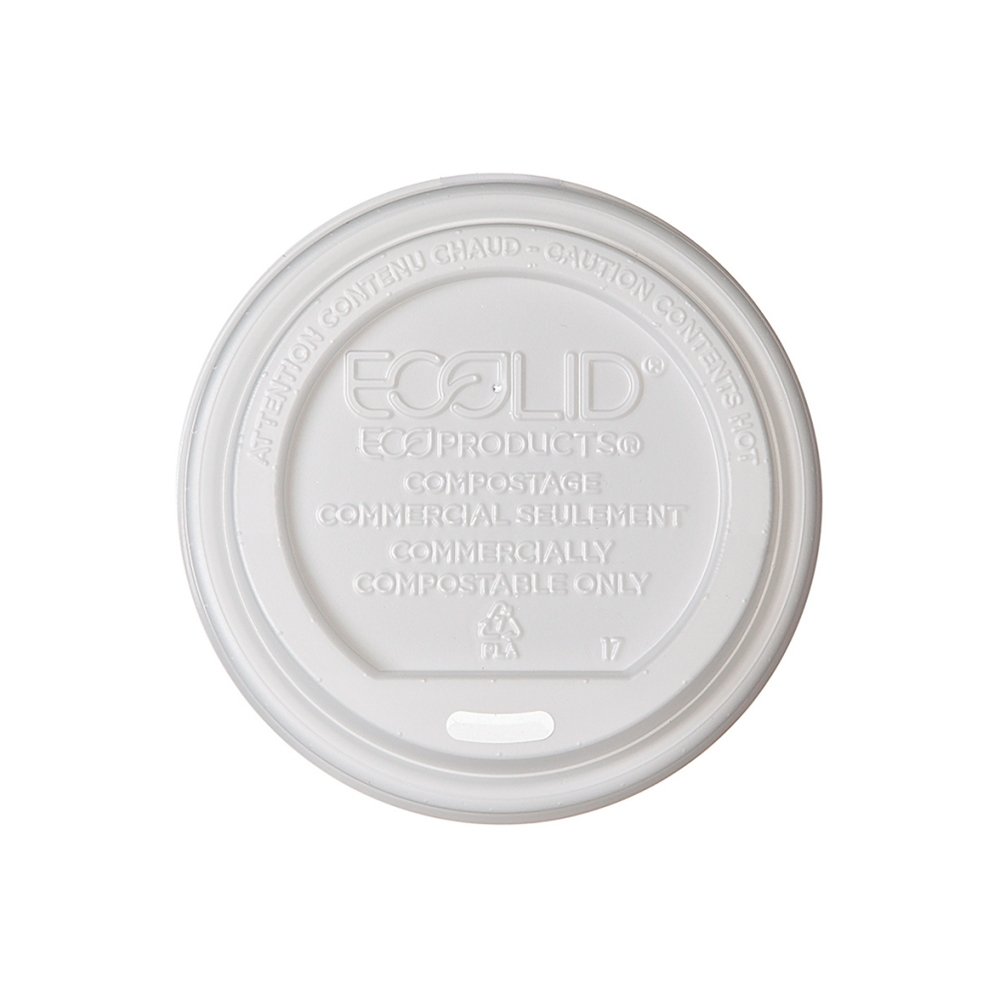 Photo 1 of Ecolid Renewable/Compostable Hot Cup Lid Pla Fits 10-20 Oz Hot Cups 50/Pack 16 Packs/Carton Qty: 800