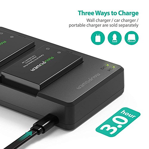 2 RAVPower+Battery+Charger+Batteries+1000mAh