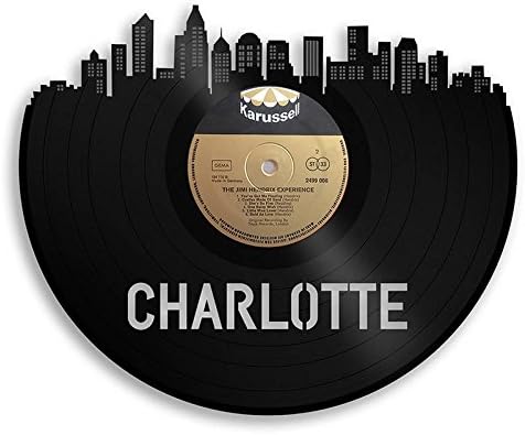 VinylShopUS - Charlotte Vinyl Wall Art City Skyline Retro Decor