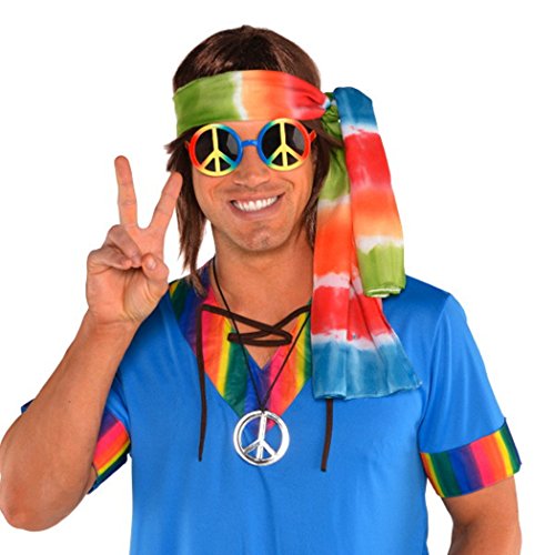 Groovy 60's Hippie Kit 3 pc Headband, Peace Glasses, Peace Necklace