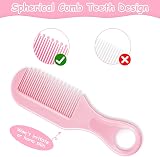 Aolso Baby Hair Brush 3Pcs Set Pink Cradle Cap Brush Comb Newborn Toddler view 4