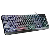 USB Keyboard, ELEGIANT K70 Colorful LED Illuminated Backlit USB Wired Gaming Keyboard for PC Dell Lenovo HP