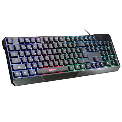 USB Keyboard, ELEGIANT K70 Colorful LED Illuminated Backlit USB Wired Gaming Keyboard for PC Dell Lenovo HP USB Keyboard, ELEGIANT K70 Colorful LED Illuminated Backlit USB Wired Gaming Keyboard for PC Dell Lenovo HP