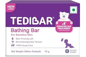 Generic Tedibar Baby Bathing Bar with Skin Friendly PH | 100% Soap Free | Dermatologically Tested (75gm, Pack of 2) - by SG K