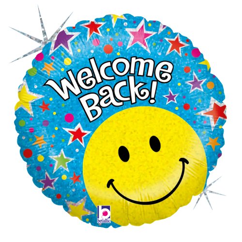 Betallic 86691P Welcome Back Smiley Foil Balloon, 18