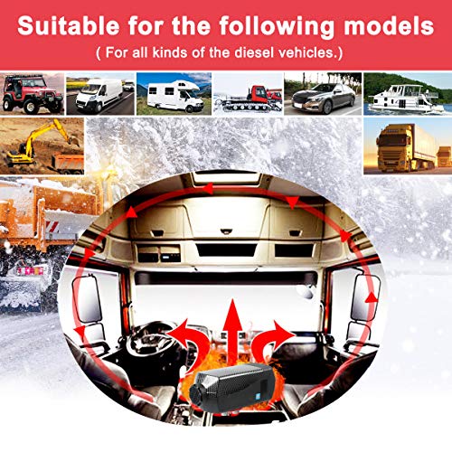 Triclicks 8KW Diesel Air Heater 12V Diesel Parking Heater Set With 10L Tank Remote Control LCD Display, Fast Heating Diesel Heater For Truck Boat Bus Car Trailer Motorhomes Vehicle (Style 2) - Thumbnail 2