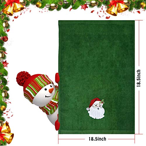 HomRing 3Packs Christmas Cotton Hand Towels Soft Absorbent Cotton Kitchen Towel, Lightweight with 10PCS Unfinished Ornament Set