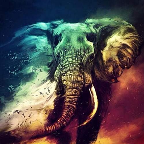 5D Artist Painting Kit - DIY Cross Stitch Kit (Size:12x12 in) Great Designs, Diamond Embroidery Kit for Art & Craft, Living Room Wall Decor, Home Decor (Artistic Elephant)