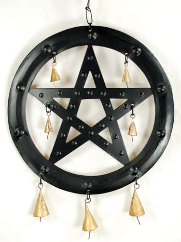 9 1/2"Black Pentagram Wind Chime