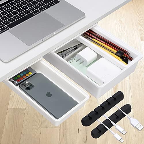 E Merx Under Desk Drawer Organizers Set of Small & Medium Drawers for