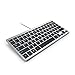 GMYLE Compact Wired USB Mini Keyboard for PC (Metallic Silver and Black)