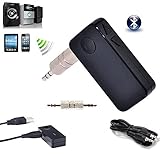 Leegoal Portable A2DP Wireless Bluetooth 3.0 Handsfree Car Home Audio Music Streaming Receiver Adapter with 3.5 mm Stereo Output,Black