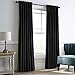 Dreaming Casa Darkening Black Velvet Curtains for Living Room,Thermal Insulated Rod Pocket/Back Tab Window Curtain for Bedroom(2 Panels,52