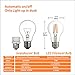 Dusk to Dawn LED Light Bulb ETL listed Indoor/Outdoor Lighting, Photocell Sensor,Auto Turn On/Off,60W Halogen Edison Equivalent,8W, 800lm,Warm white(2700K),AC120V ,for Garden,Garage (Pack of 3)