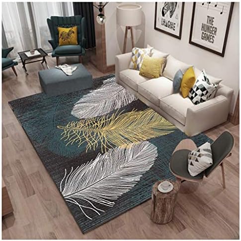 QINJLI Simple Feathers Living Room Carpets Bedroom Non Slip Antifouling Washable Mats Durable for Kids Elders and Pets Soft Noise Reduction Area Rugs 120×160cm (Color : A, Size : 160x230cm)