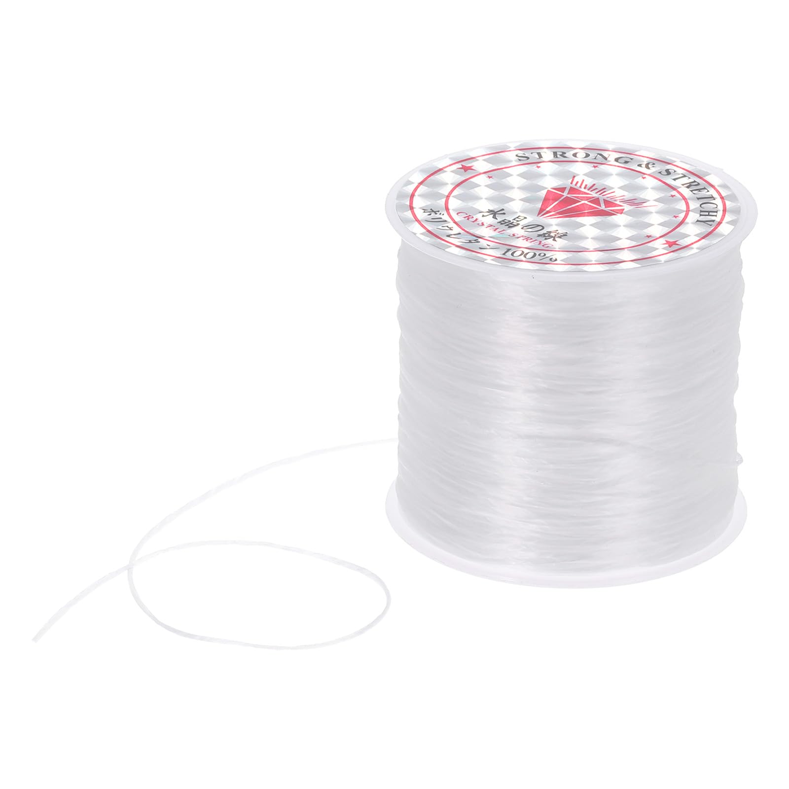DMiotech Elastic String for Bracelets, 1mm Stretchy Strings Stretch Bead Cord White String Thread for Jewelry Bracelet Making Necklaces Beading DIY Craft, 50m/55 Yards