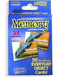 Stages Learning Materials Picture Memory Everyday Objects Card Game, Blue, Size 5 x 3