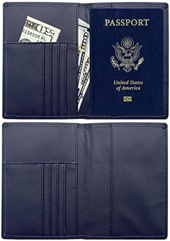 RFID Blocking Leather Passport Holder Travel Wallet Organizer for Men and Women