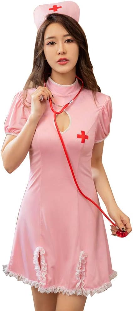 Amazon Anna Mu ハロウィン 仮装 ナース服 ミニ スカート ワンピース コスプレ 衣装 コスチューム コスプレ衣装 ピンク M Z2502 コスプレ 仮装 通販