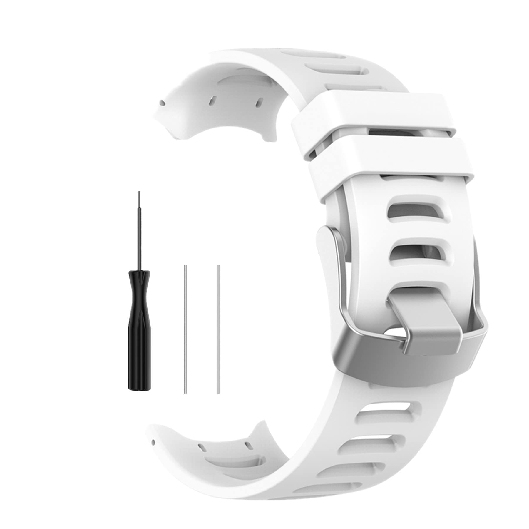 Muovrto Replacement Strap for Garmin Approach S3,Silicone Sport Watch Strap for Garmin Forerunner 610 (White)