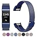 Hotodeal For Fitbit Charge 2 Bands, Band Milanese Loop Stainless Steel Magnet Metal Replacement Bracelet Strap Wristbands Accessories for Women Men, Blue